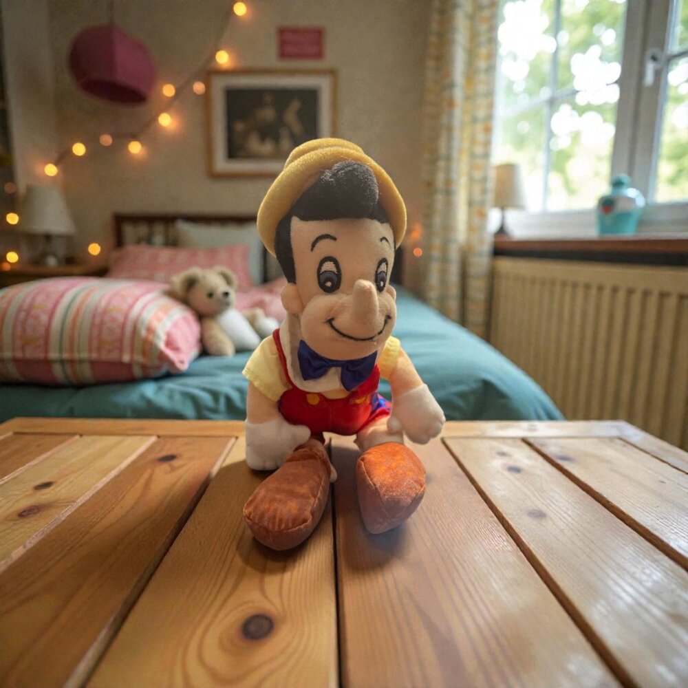 Vintage Disney Pinocchio Plush 9” Bean Bag Doll Retired